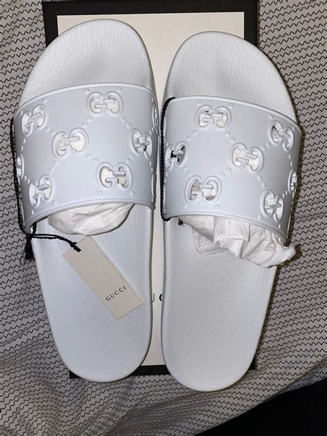 white.gucci slides|affordable Gucci slides.